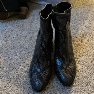 Marc fisher snake skin heel boots